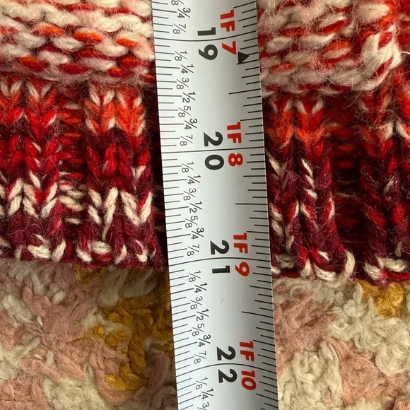 Vintage Women’s Crotchet Knit Hooded Full Zip Rainbow Sweater Retro M Whimsical - Picture 3 of 6